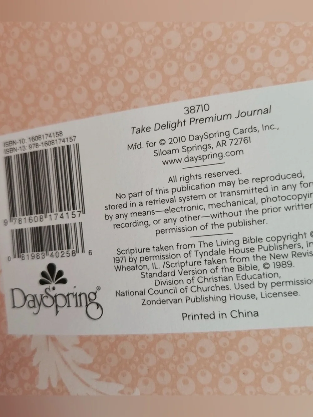 Inspirational Blue Floral Journal